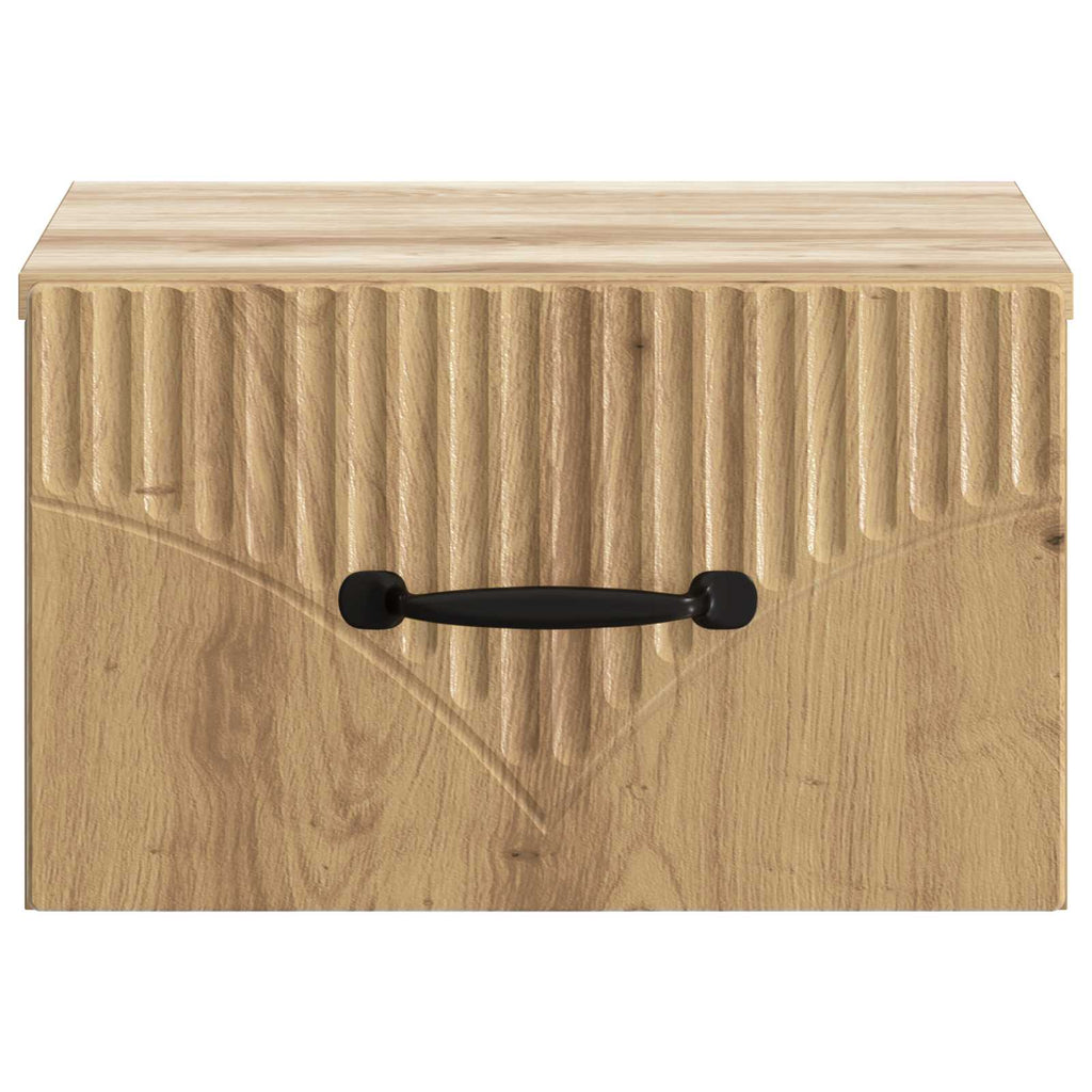Wandmontierter Nachttisch 2 pcs Artisan-Eiche 34,5 x 33 x 20 cm