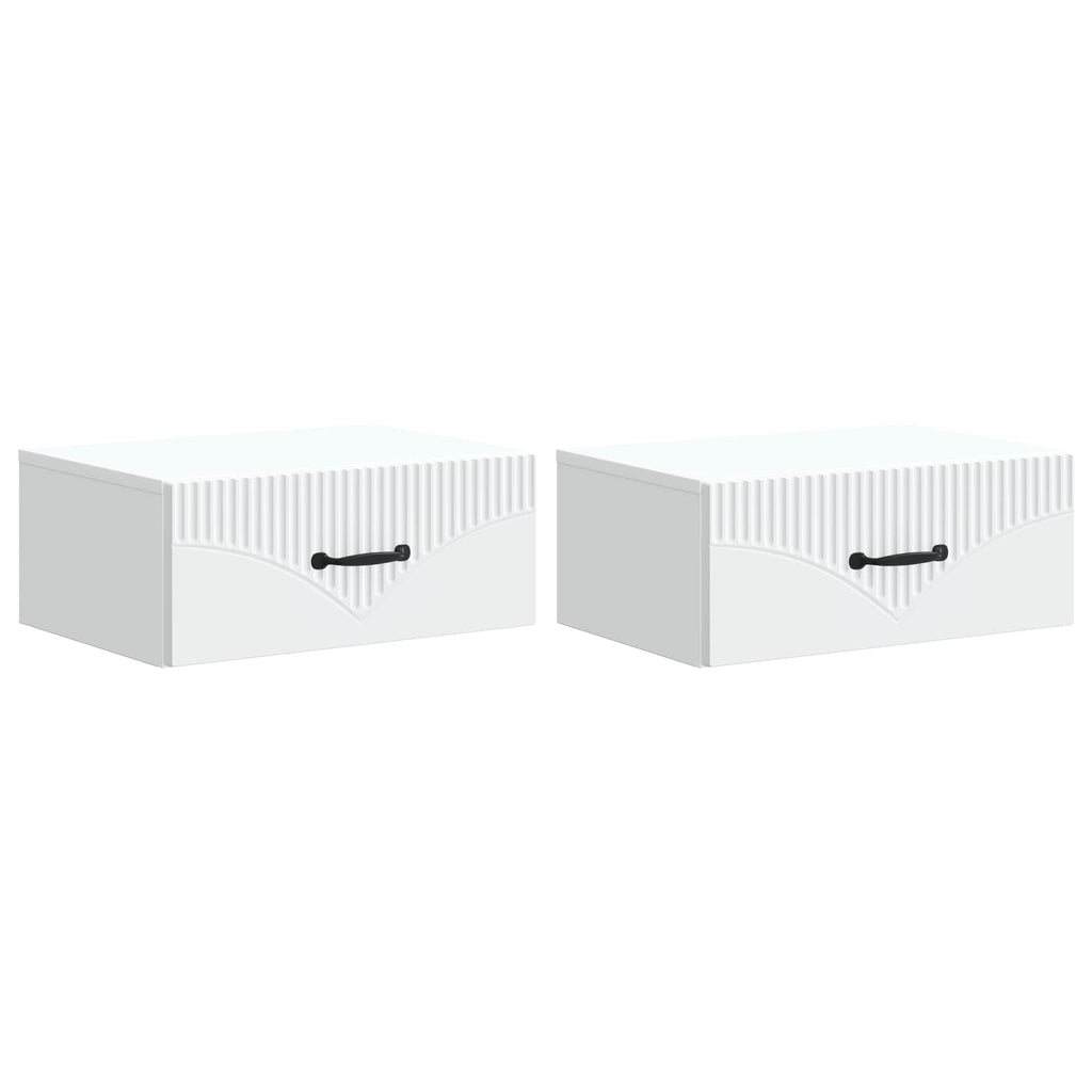 Wandmontierter Nachttisch 2 pcs Weiß 49 x 34,5 x 20 cm