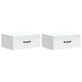 Wandmontierter Nachttisch 2 pcs Weiß 49 x 34,5 x 20 cm