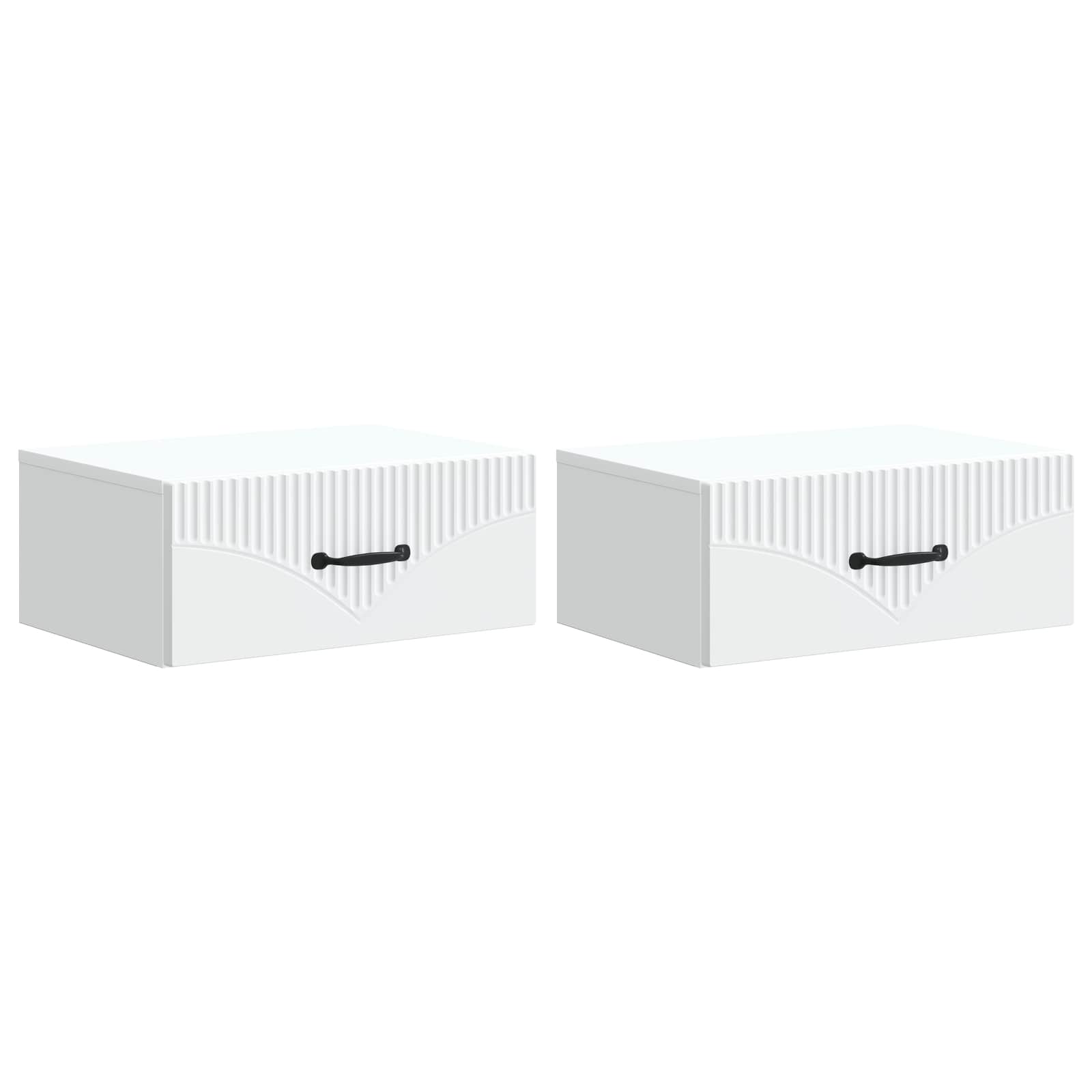 Wandmontierter Nachttisch 2 pcs Weiß 49 x 34,5 x 20 cm