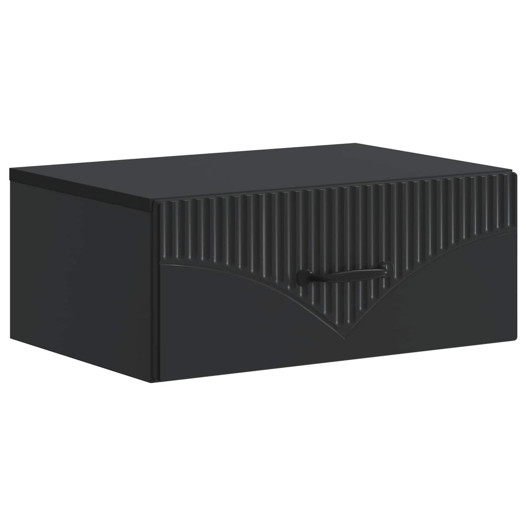 Wandmontierter Nachttisch Schwarz 49 x 34,5 x 20 cm