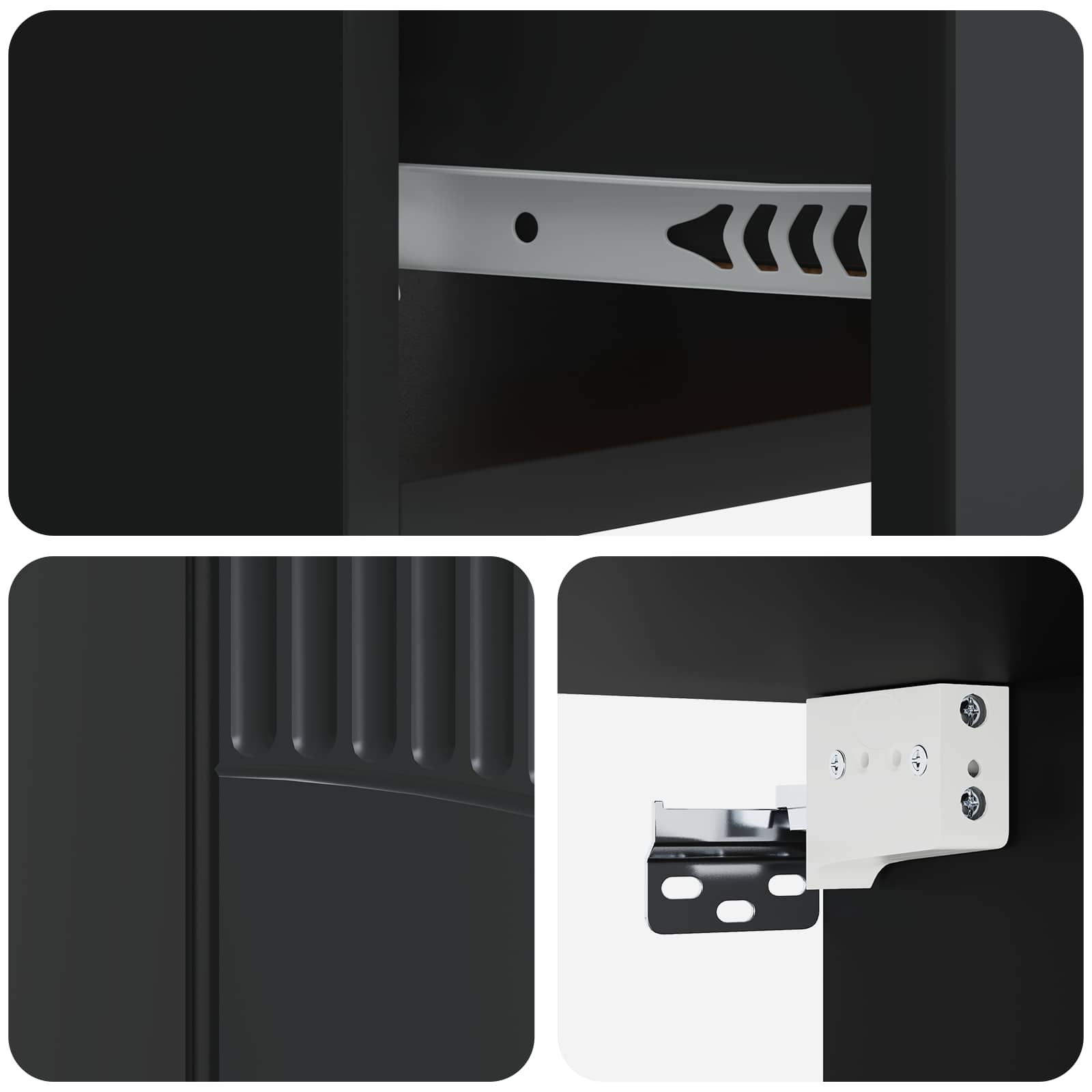 Wandmontierter Nachttisch 2 pcs Schwarz 49 x 34,5 x 20 cm