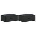 Wandmontierter Nachttisch 2 pcs Schwarz 49 x 34,5 x 20 cm