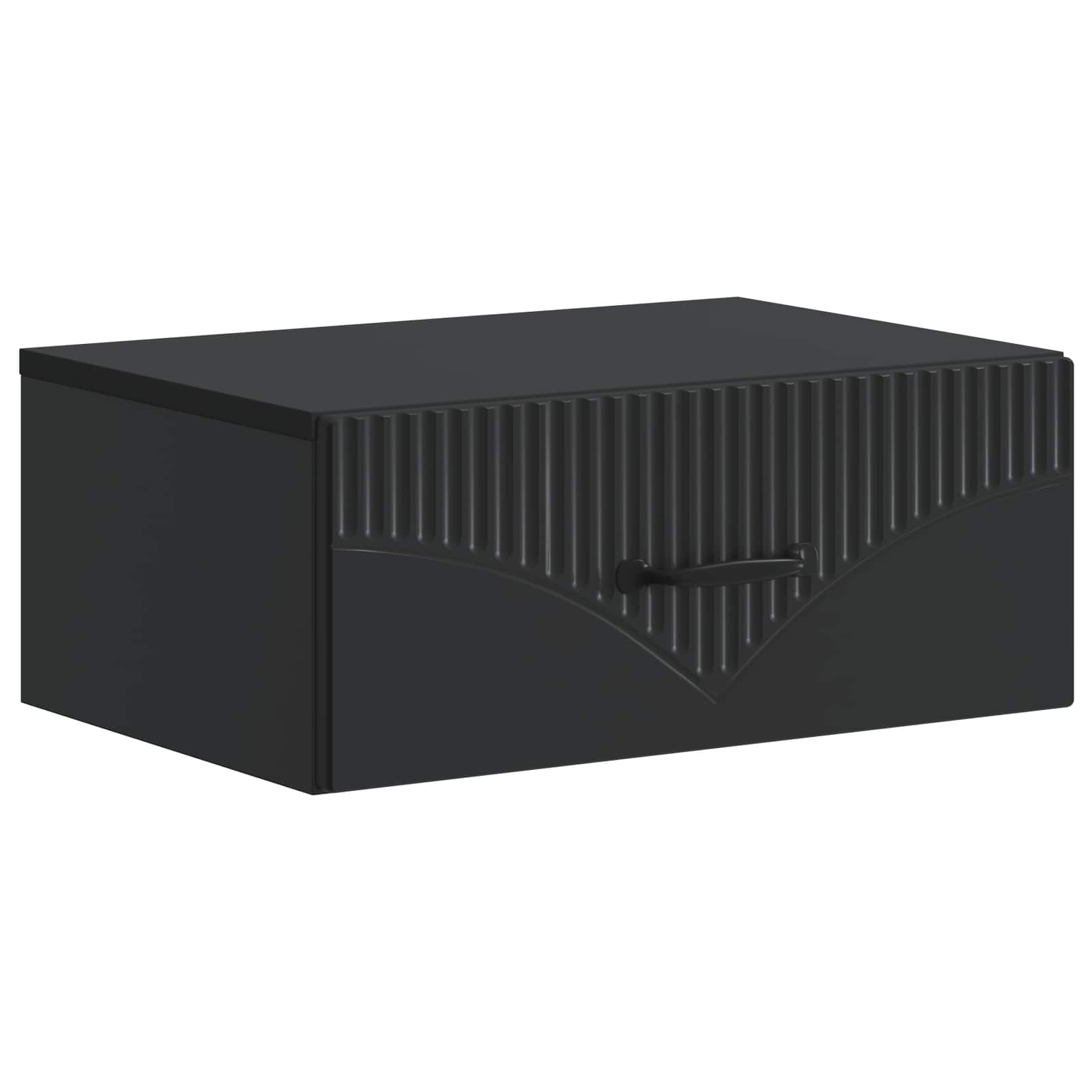 Wandmontierter Nachttisch 2 pcs Schwarz 49 x 34,5 x 20 cm