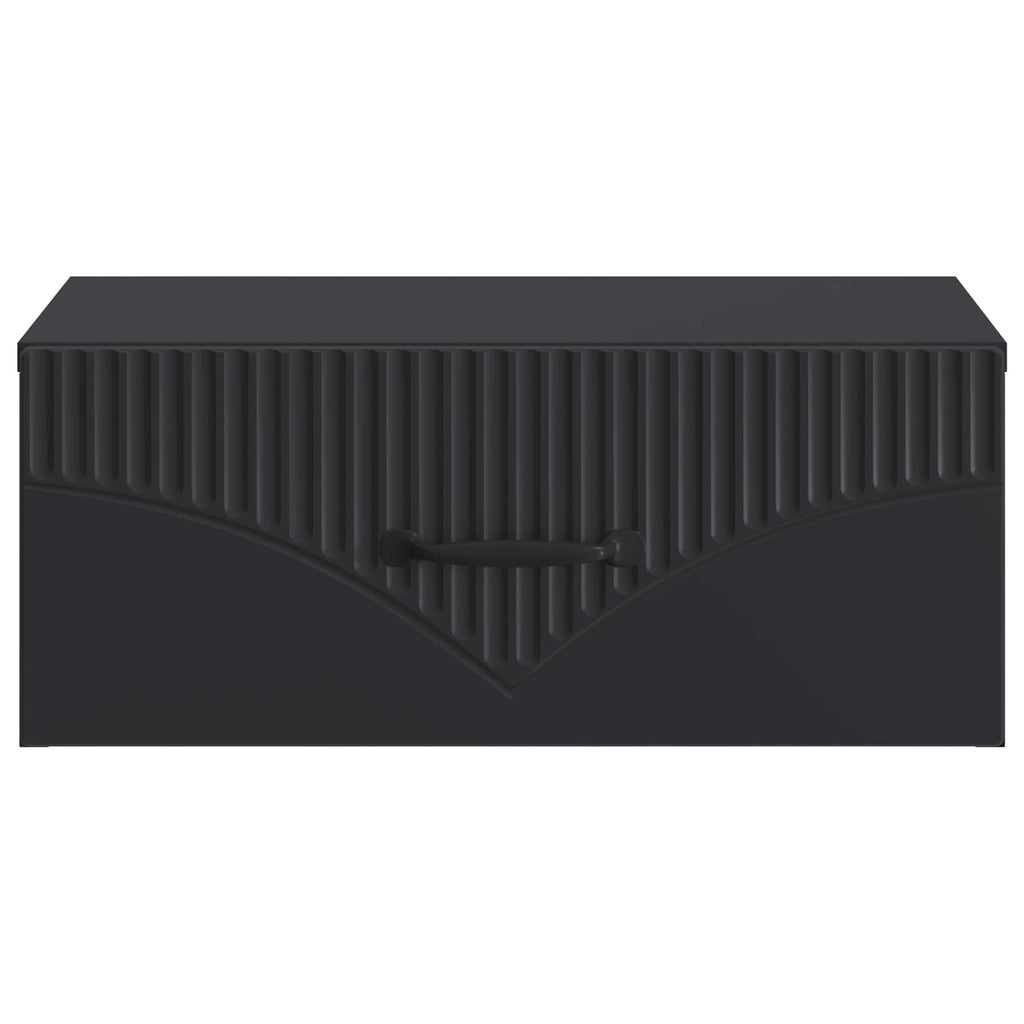 Wandmontierter Nachttisch 2 pcs Schwarz 49 x 34,5 x 20 cm