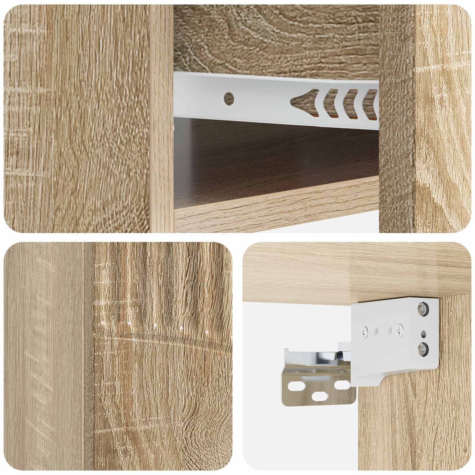 Wandmontierter Nachttisch 2 pcs Sonoma-Eiche 49 x 34,5 x 20 cm