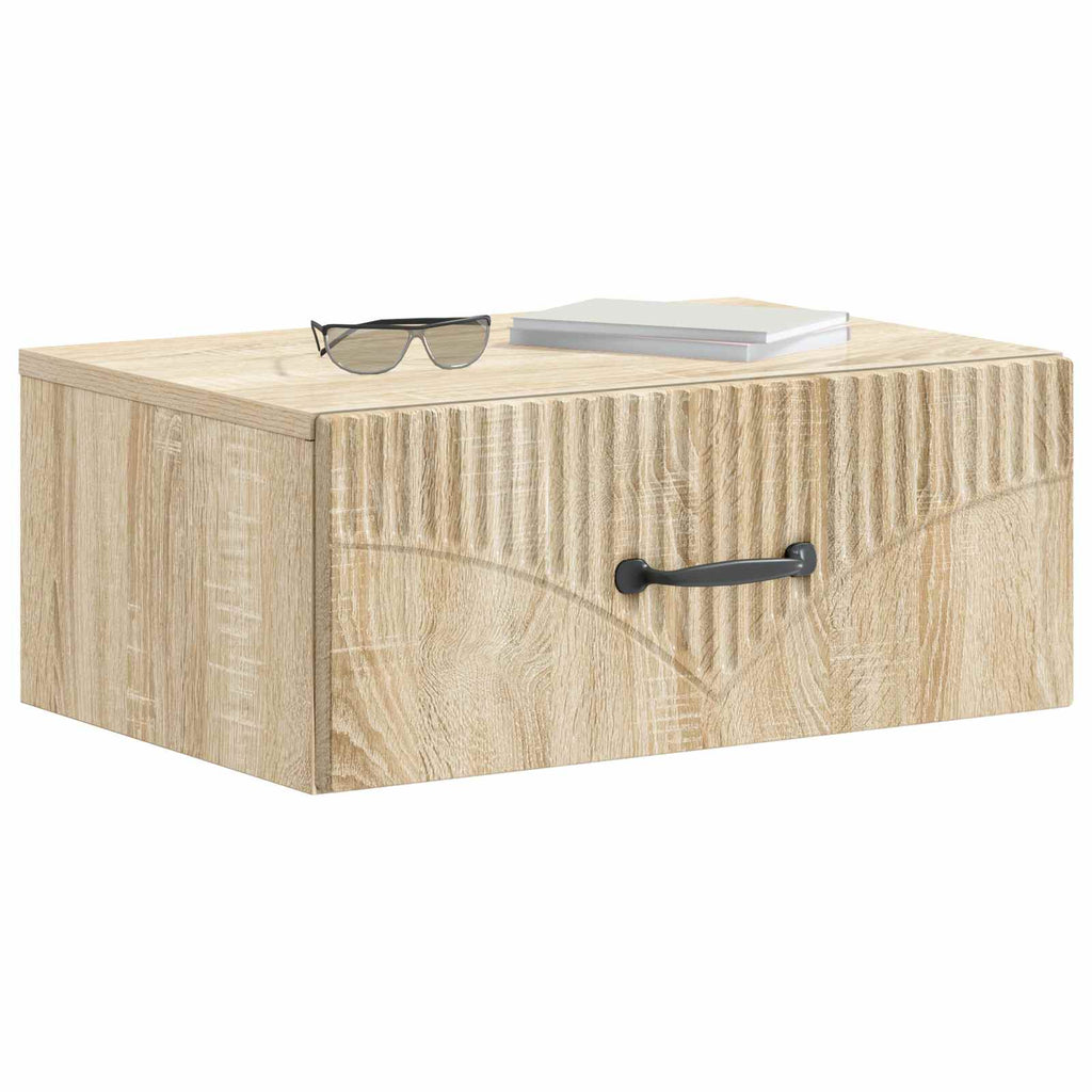 Wandmontierter Nachttisch 2 pcs Sonoma-Eiche 49 x 34,5 x 20 cm