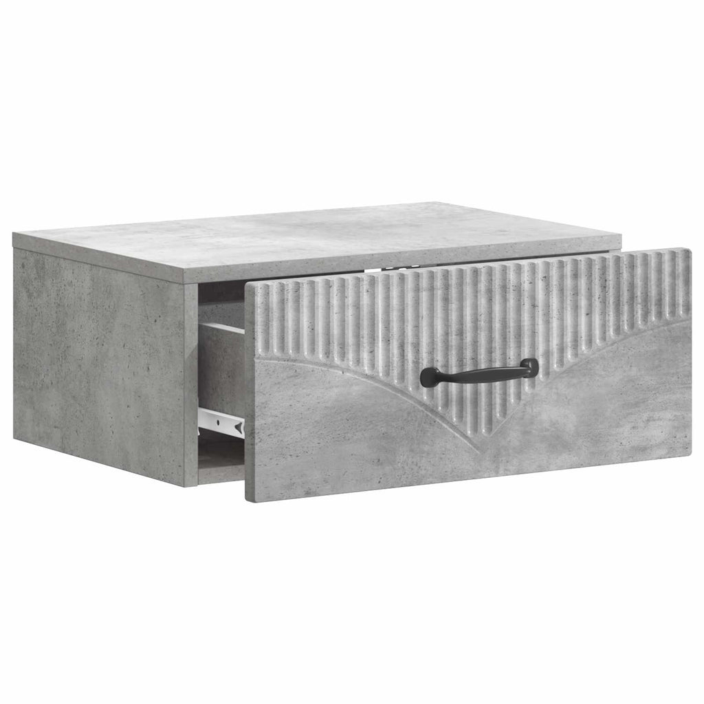 Wandmontierter Nachttisch Betongrau 49 x 34,5 x 20 cm