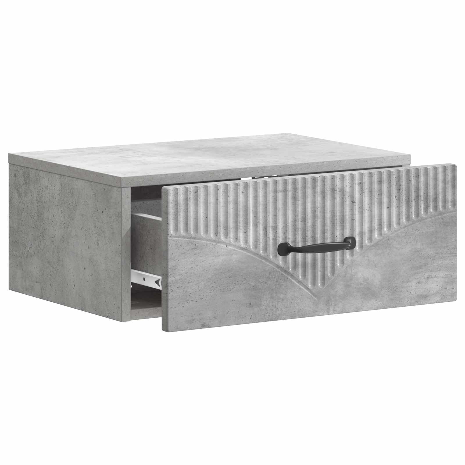 Wandmontierter Nachttisch Betongrau 49 x 34,5 x 20 cm