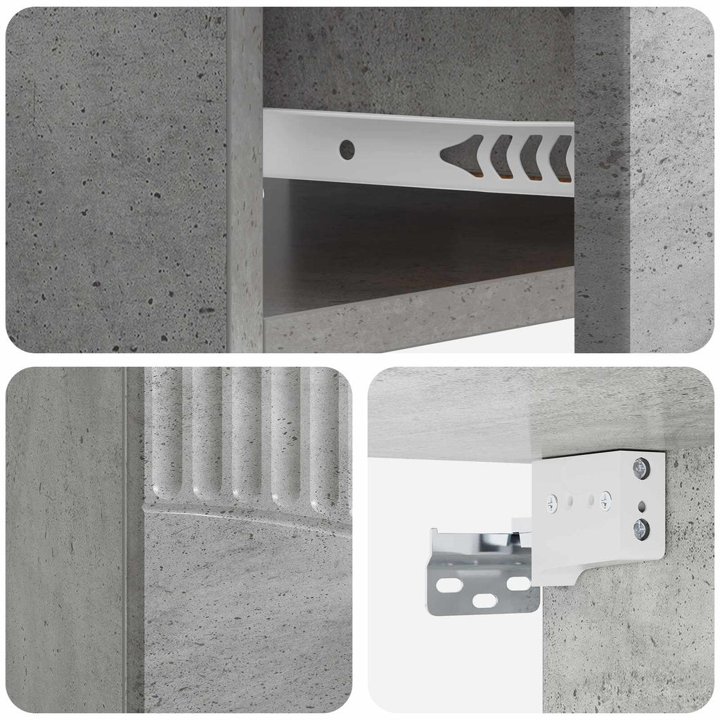 Wandmontierter Nachttisch 2 pcs Betongrau 49 x 34,5 x 20 cm