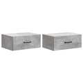 Wandmontierter Nachttisch 2 pcs Betongrau 49 x 34,5 x 20 cm