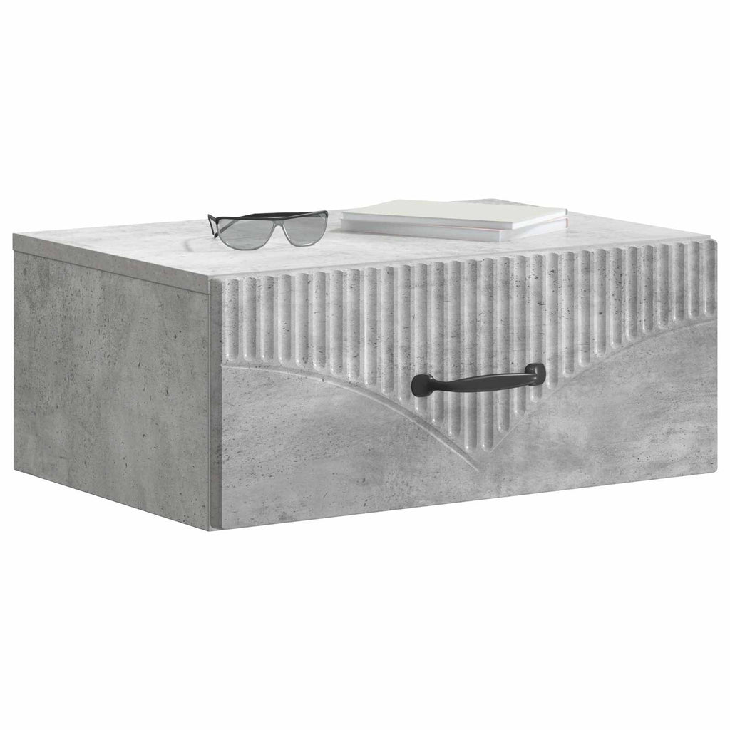 Wandmontierter Nachttisch 2 pcs Betongrau 49 x 34,5 x 20 cm