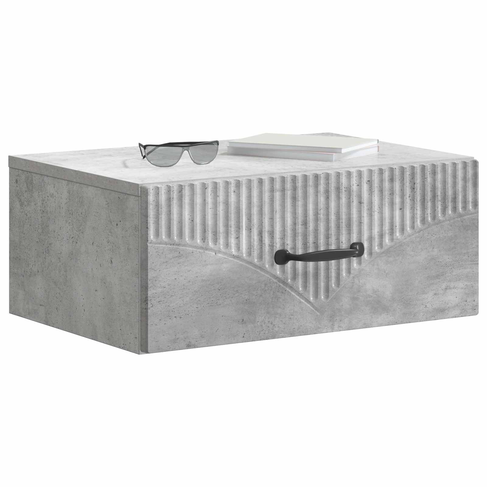 Wandmontierter Nachttisch 2 pcs Betongrau 49 x 34,5 x 20 cm
