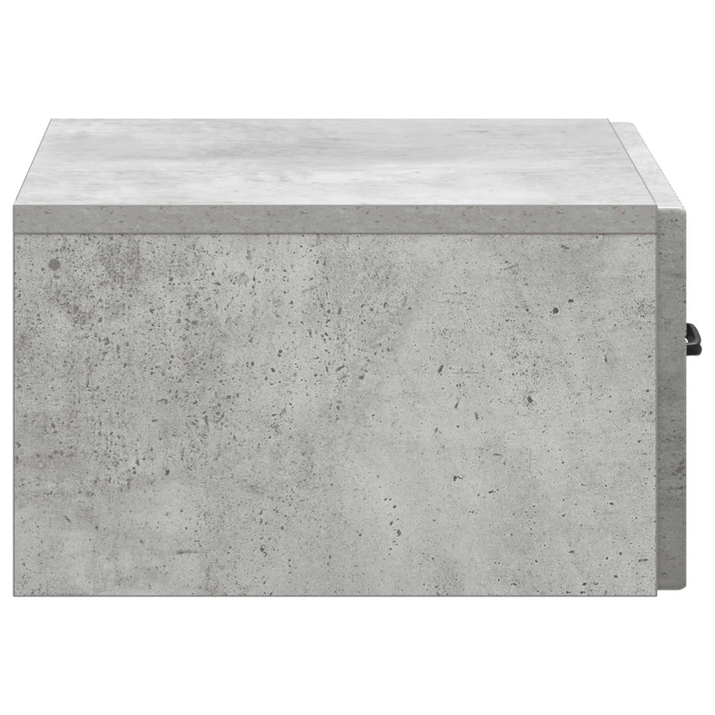 Wandmontierter Nachttisch 2 pcs Betongrau 49 x 34,5 x 20 cm