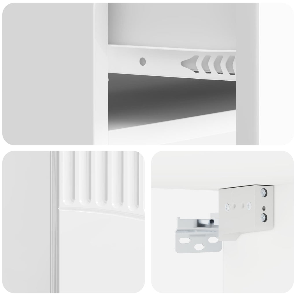 Wandmontierter Nachttisch 2 pcs Hochglanz Weiß Holzwerkstoff