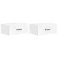 Wandmontierter Nachttisch 2 pcs Hochglanz Weiß Holzwerkstoff
