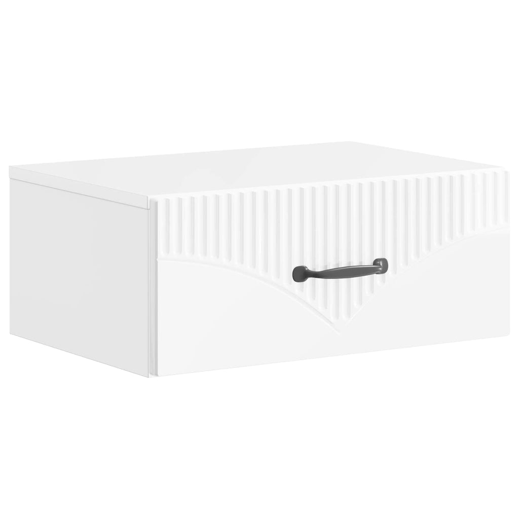 Wandmontierter Nachttisch 2 pcs Hochglanz Weiß Holzwerkstoff