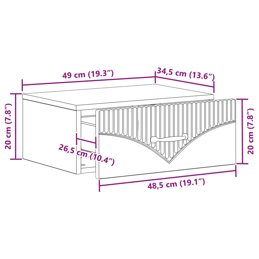 Wandmontierter Nachttisch 2 pcs Hochglanz Weiß Holzwerkstoff