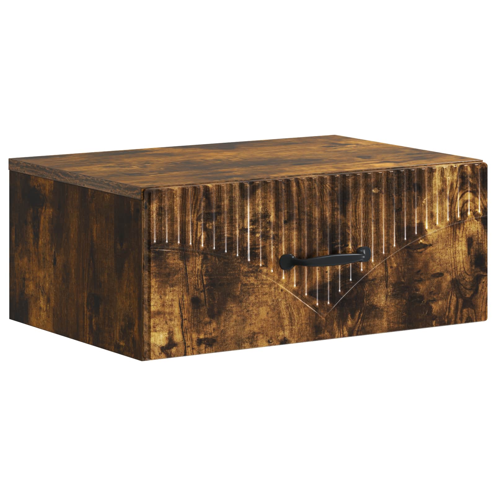 Wandmontierter Nachttisch 2 pcs Geräucherte Eiche Holzwerkstoff