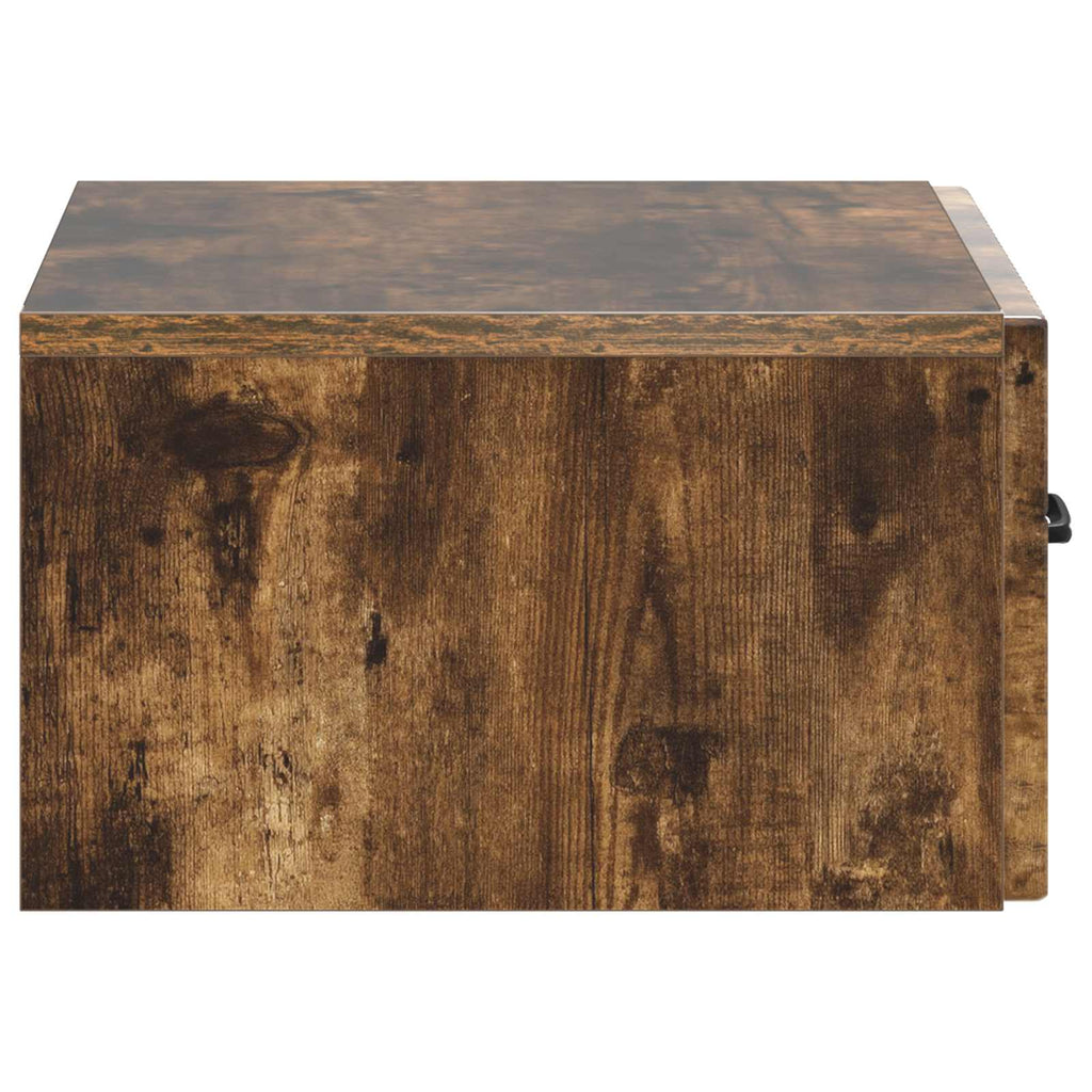 Wandmontierter Nachttisch 2 pcs Geräucherte Eiche Holzwerkstoff