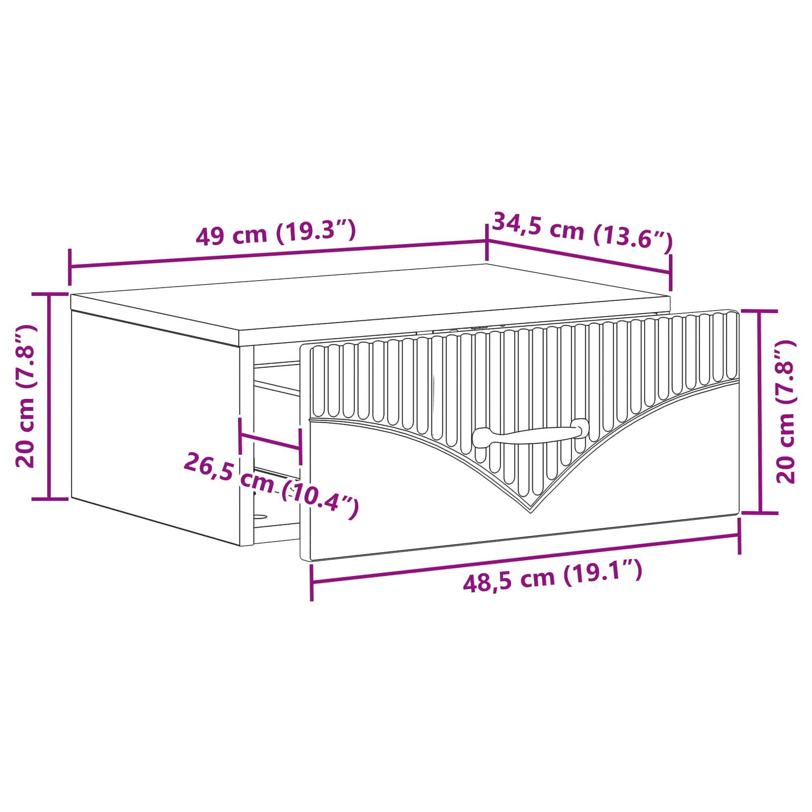 Wandmontierter Nachttisch 2 pcs Geräucherte Eiche Holzwerkstoff