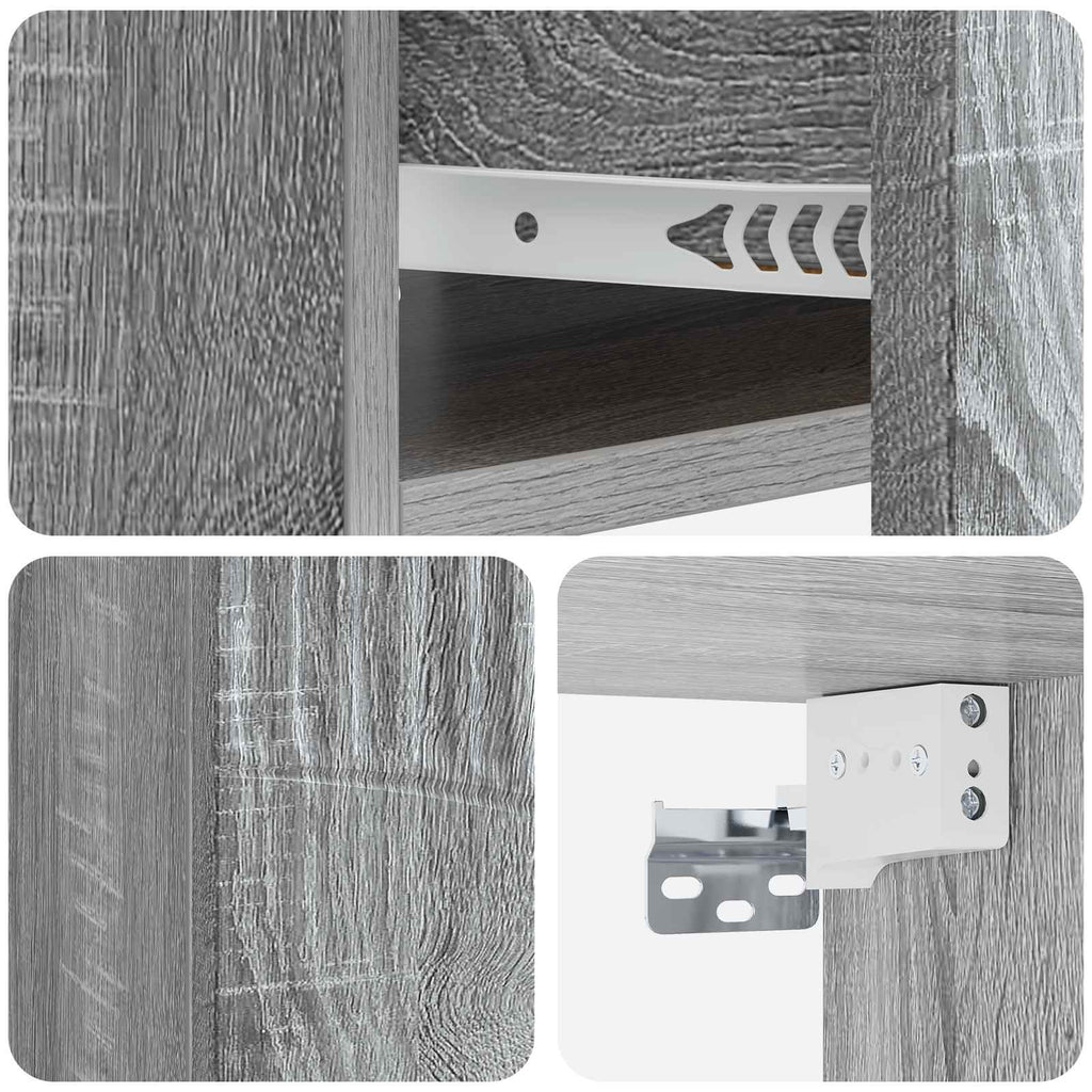 Wandmontierter Nachttisch Graues Sonoma 49 x 34,5 x 20 cm