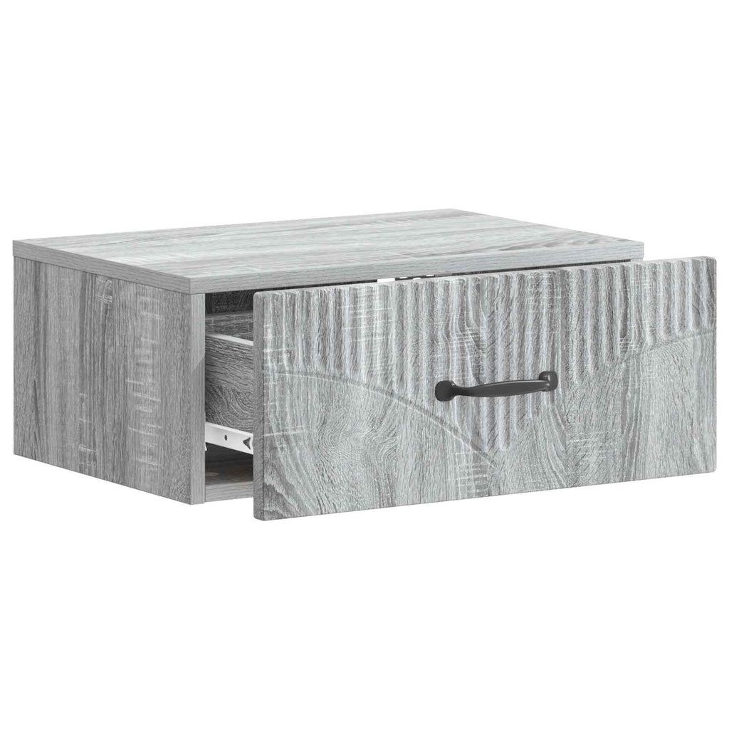 Wandmontierter Nachttisch Graues Sonoma 49 x 34,5 x 20 cm