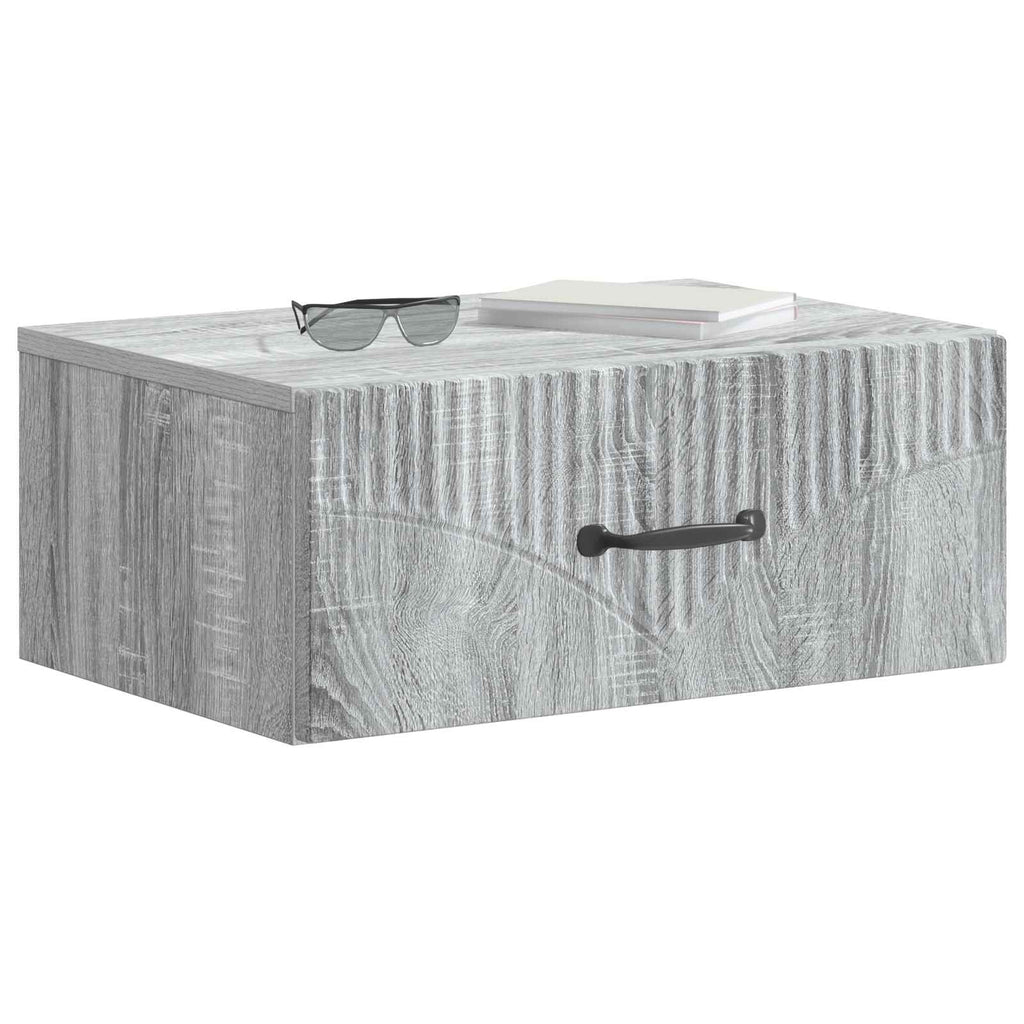 Wandmontierter Nachttisch Graues Sonoma 49 x 34,5 x 20 cm