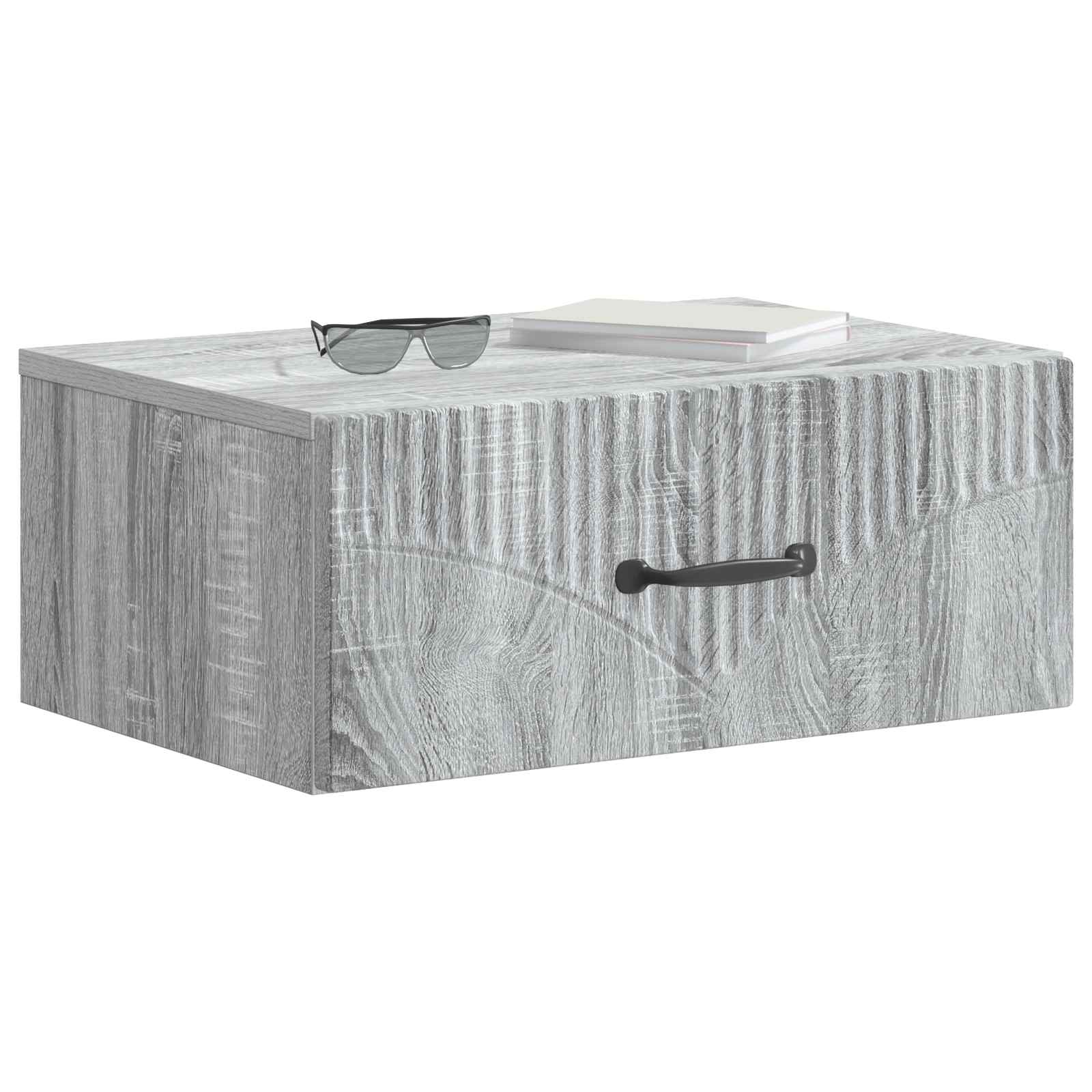 Wandmontierter Nachttisch Graues Sonoma 49 x 34,5 x 20 cm