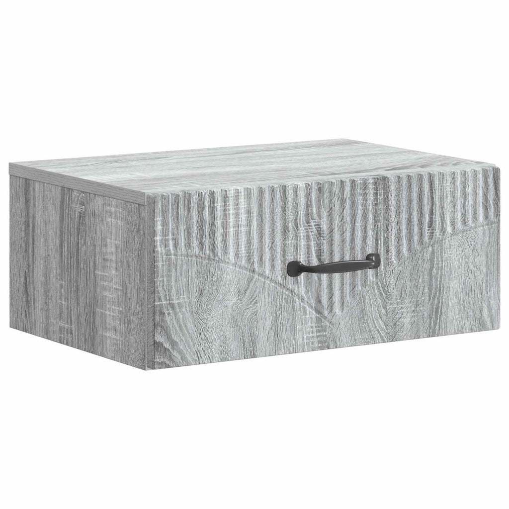 Wandmontierter Nachttisch 2 pcs Graues Sonoma 49 x 34,5 x 20 cm