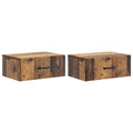 Wandmontierter Nachttisch 2 pcs Altholz 49 x 34,5 x 20 cm