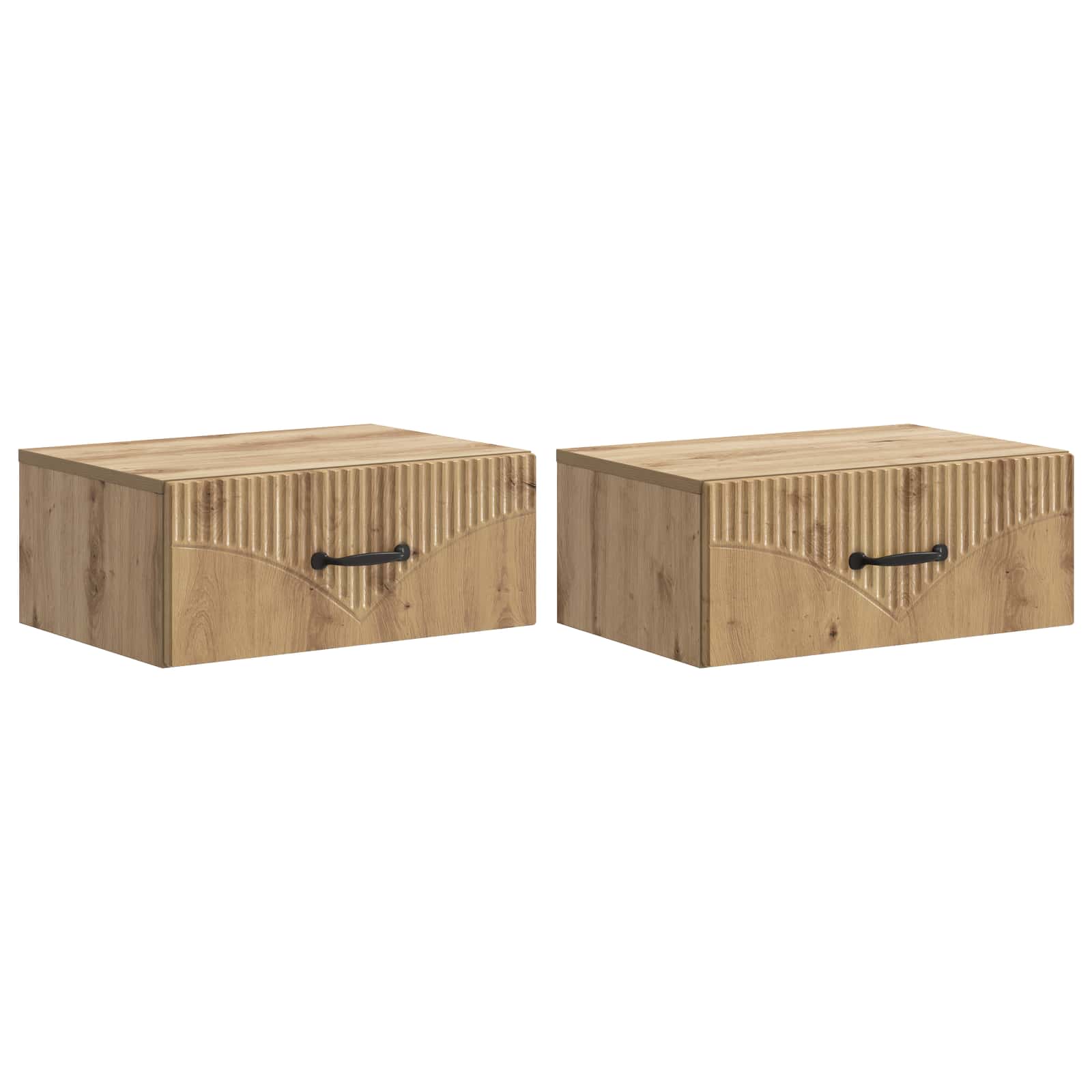 Wandmontierter Nachttisch 2 pcs Artisan-Eiche 49 x 34,5 x 20 cm