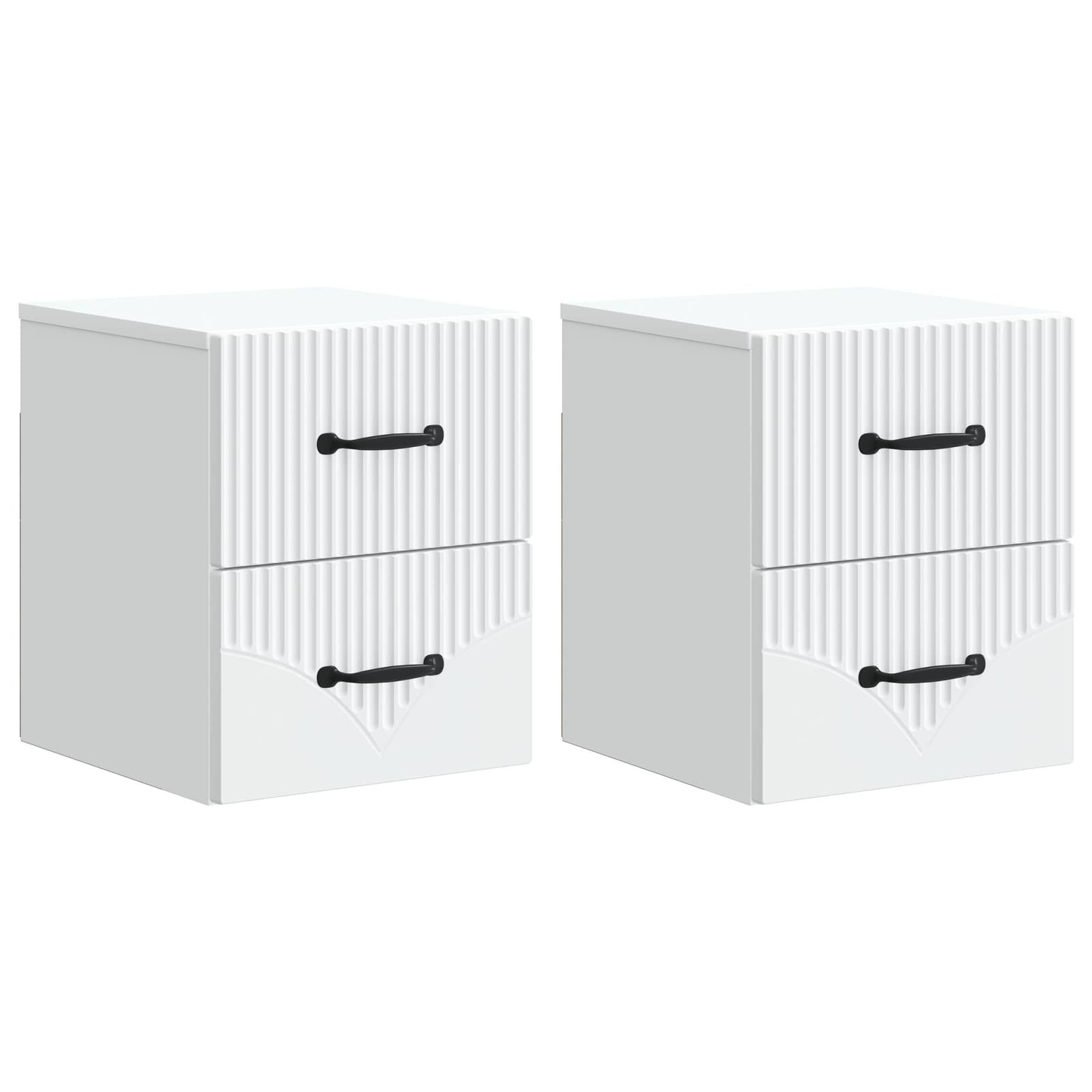 Wandmontierter Nachttisch 2 pcs Weiß 34,5 x 33 x 40 cm