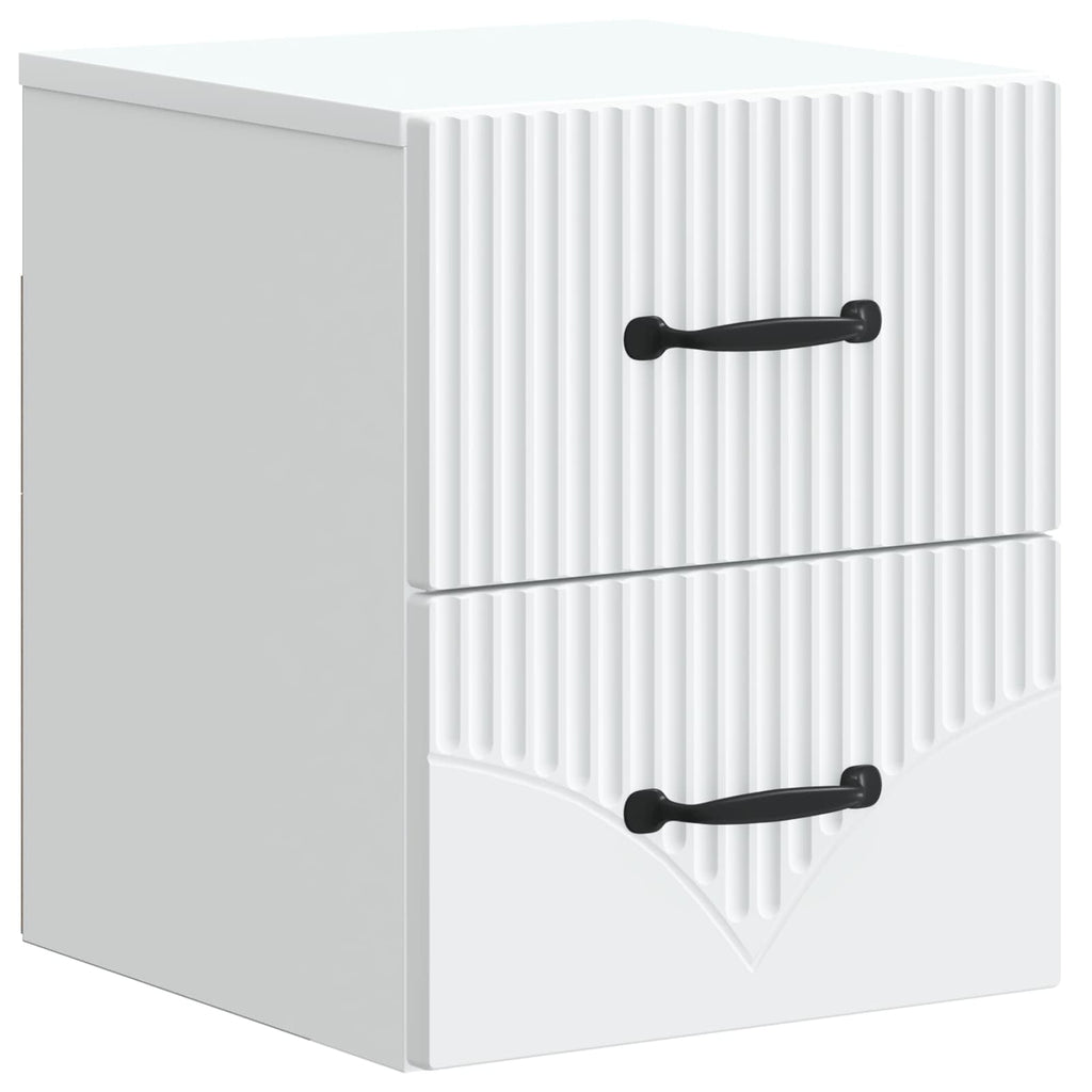 Wandmontierter Nachttisch 2 pcs Weiß 34,5 x 33 x 40 cm