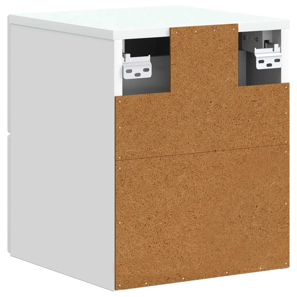 Wandmontierter Nachttisch 2 pcs Weiß 34,5 x 33 x 40 cm