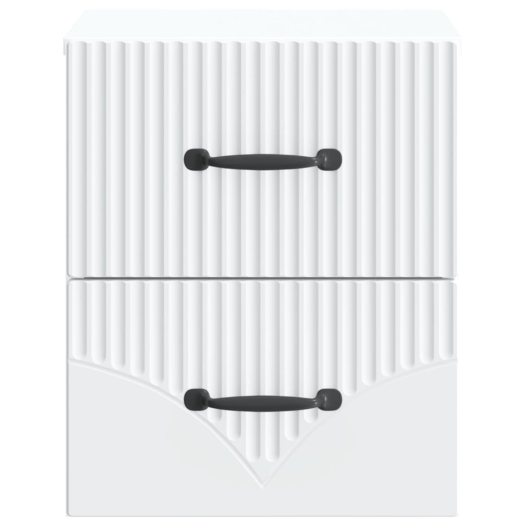 Wandmontierter Nachttisch 2 pcs Weiß 34,5 x 33 x 40 cm
