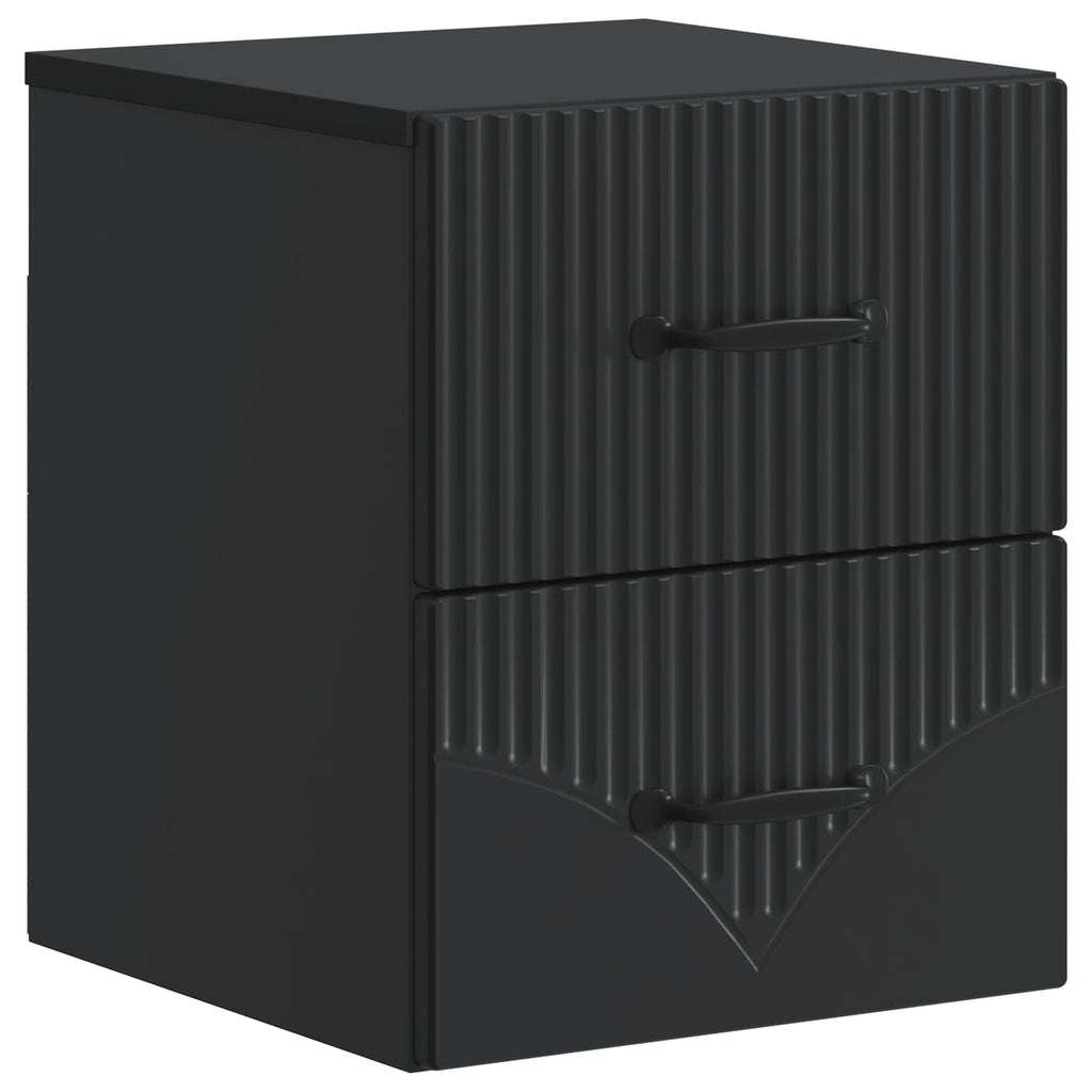Wandmontierter Nachttisch Schwarz 34,5 x 33 x 40 cm