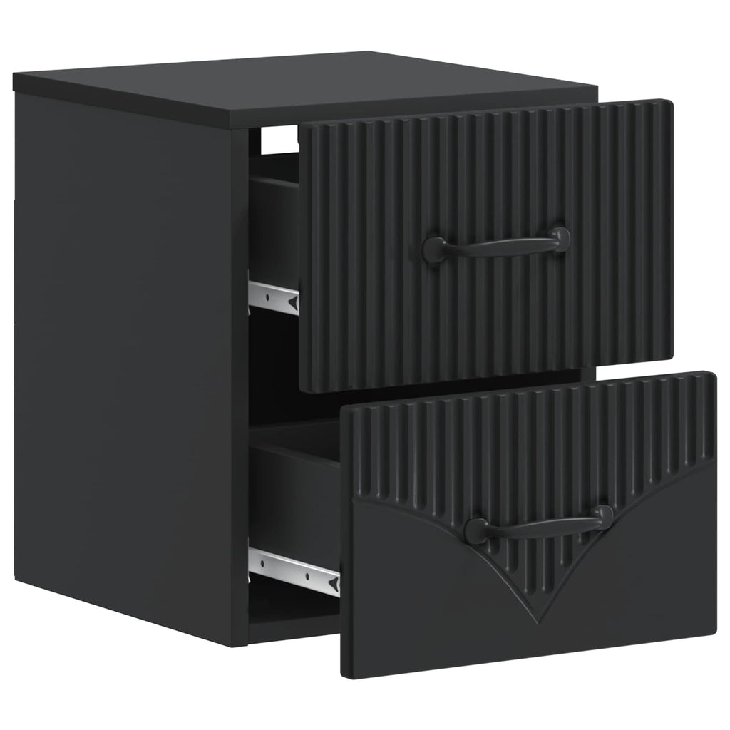 Wandmontierter Nachttisch Schwarz 34,5 x 33 x 40 cm