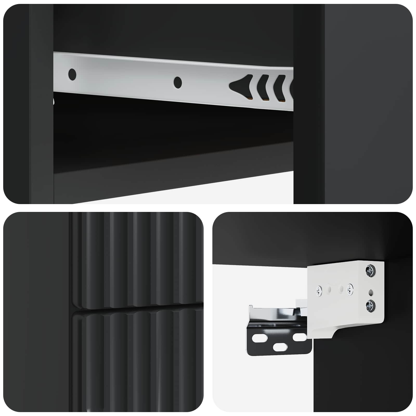 Wandmontierter Nachttisch 2 pcs Schwarz 34,5 x 33 x 40 cm
