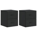 Wandmontierter Nachttisch 2 pcs Schwarz 34,5 x 33 x 40 cm