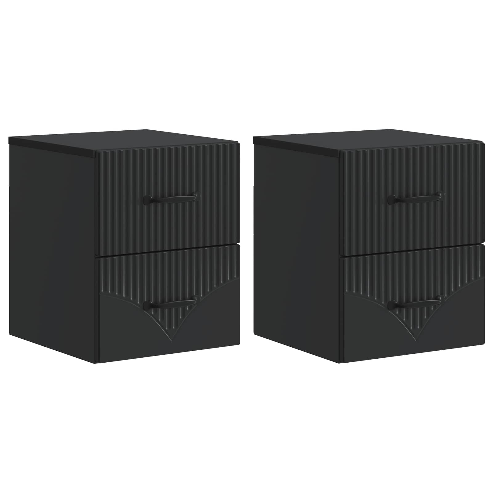 Wandmontierter Nachttisch 2 pcs Schwarz 34,5 x 33 x 40 cm