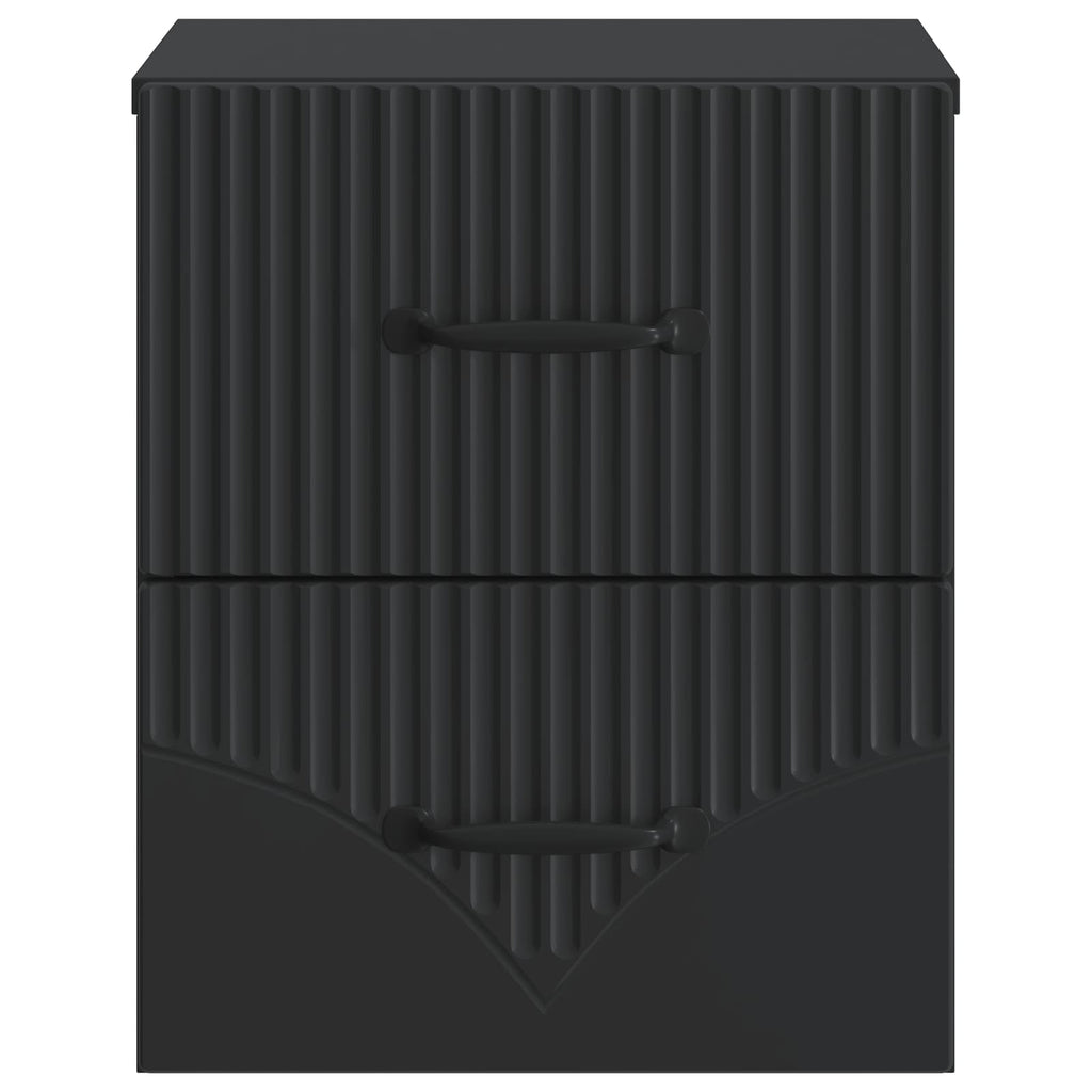Wandmontierter Nachttisch 2 pcs Schwarz 34,5 x 33 x 40 cm