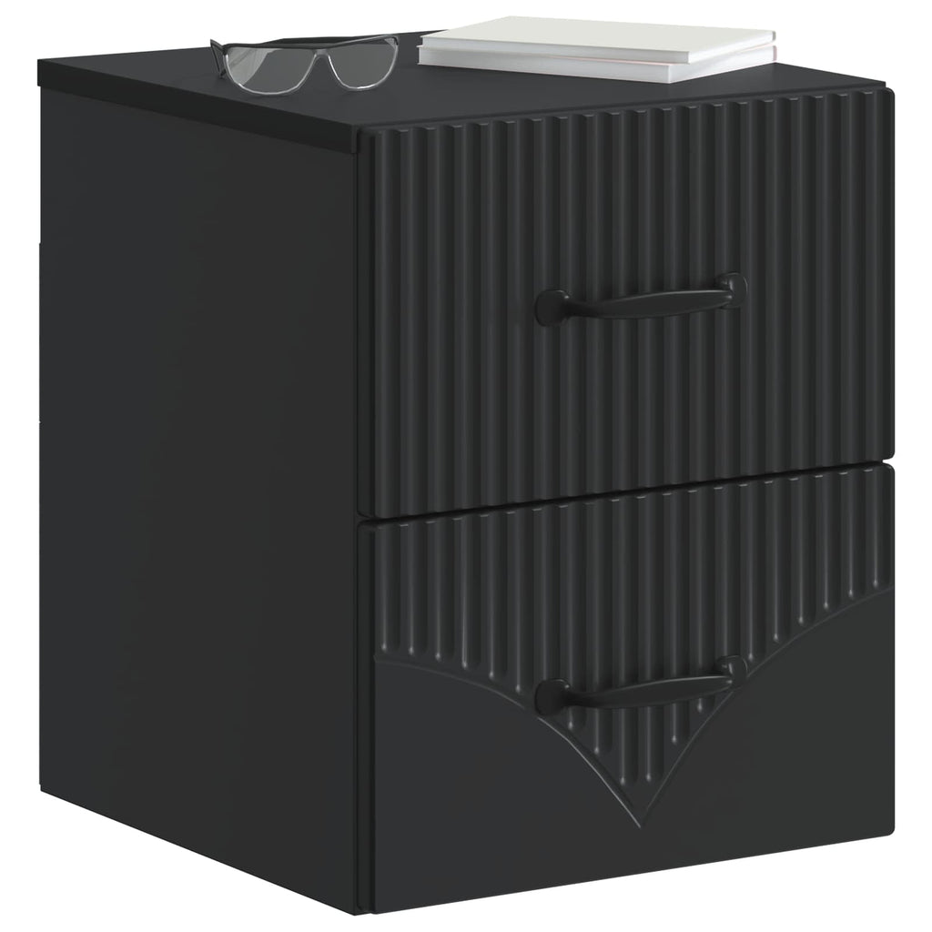 Wandmontierter Nachttisch 2 pcs Schwarz 34,5 x 33 x 40 cm
