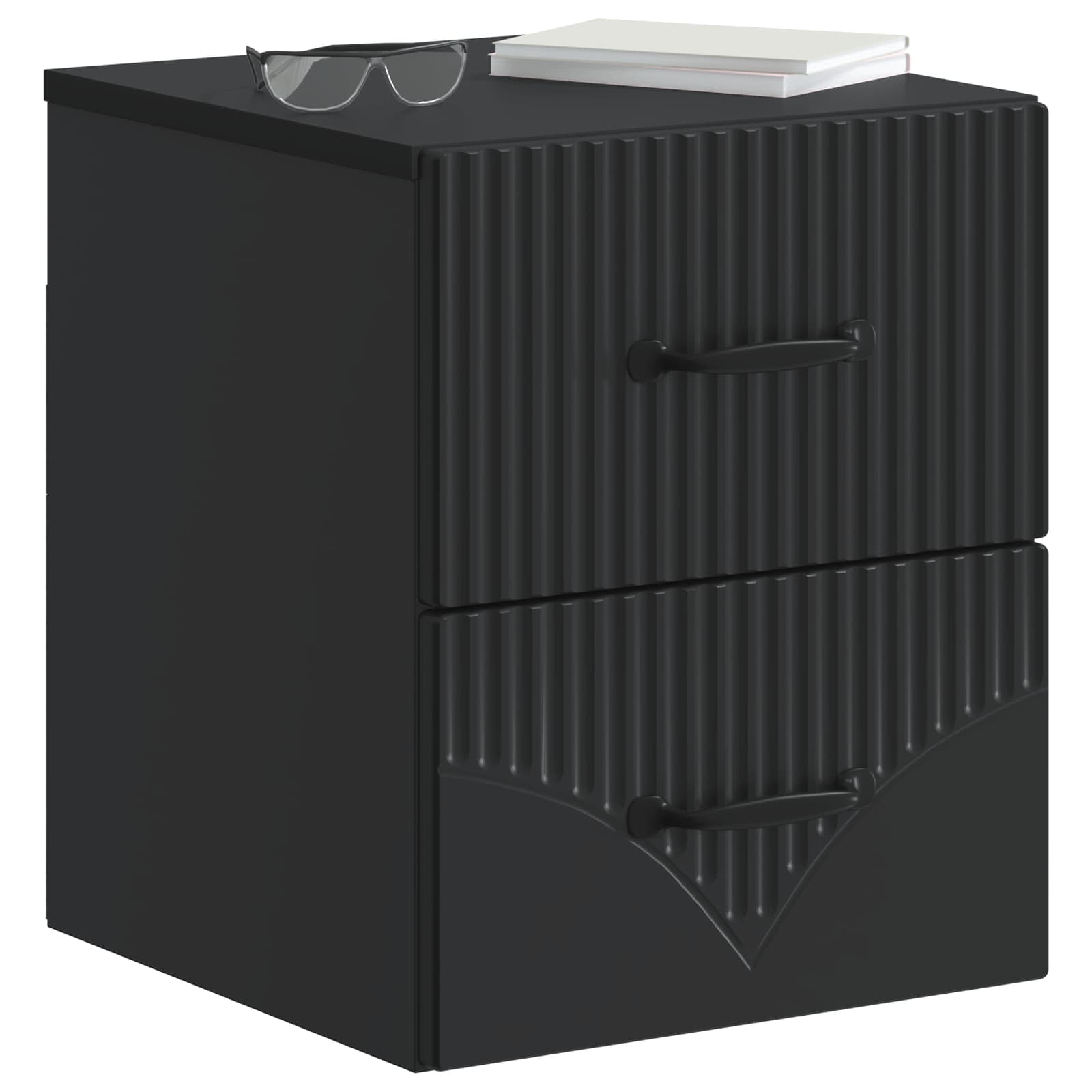 Wandmontierter Nachttisch 2 pcs Schwarz 34,5 x 33 x 40 cm
