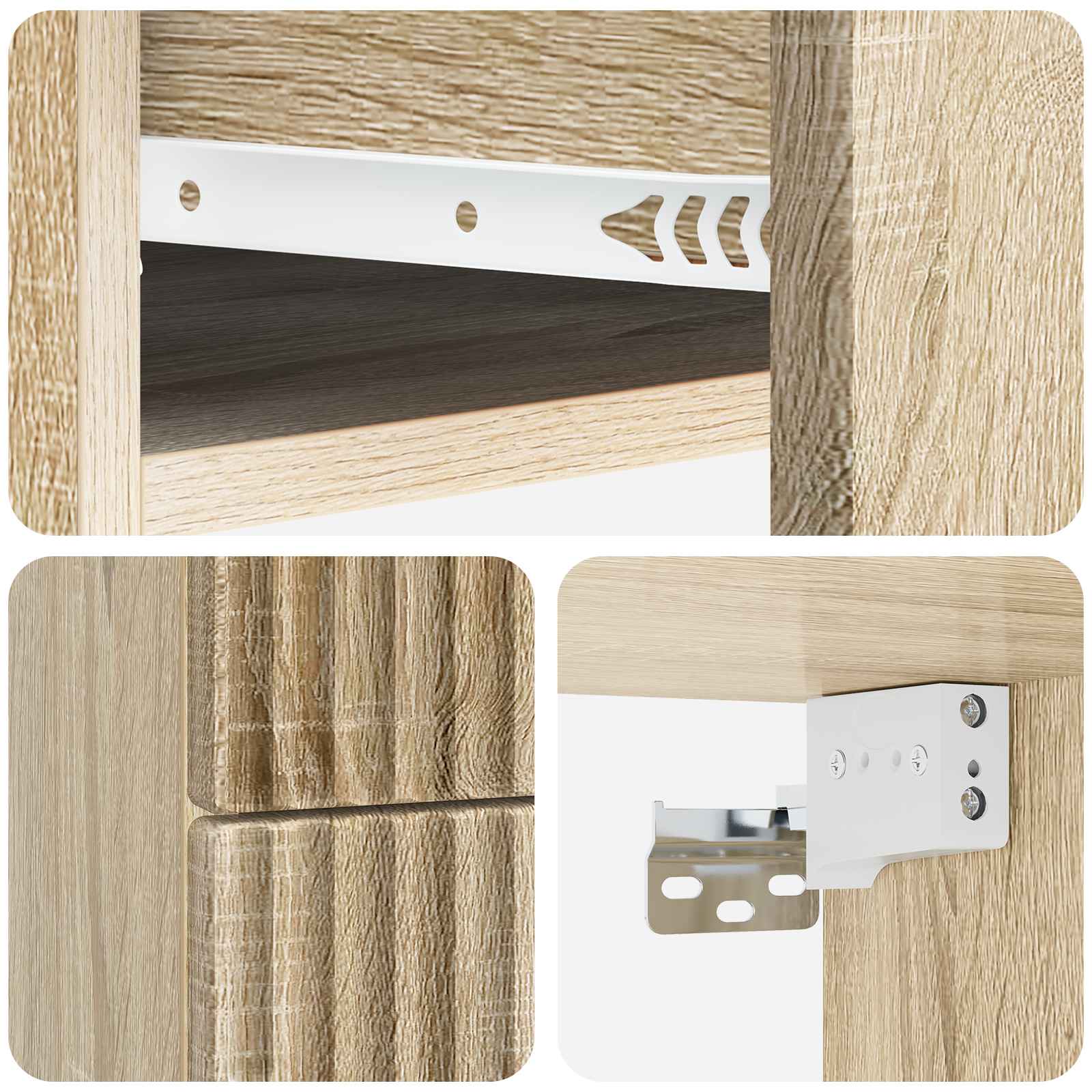 Wandmontierter Nachttisch 2 pcs Sonoma-Eiche 34,5 x 33 x 40 cm