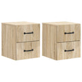 Wandmontierter Nachttisch 2 pcs Sonoma-Eiche 34,5 x 33 x 40 cm