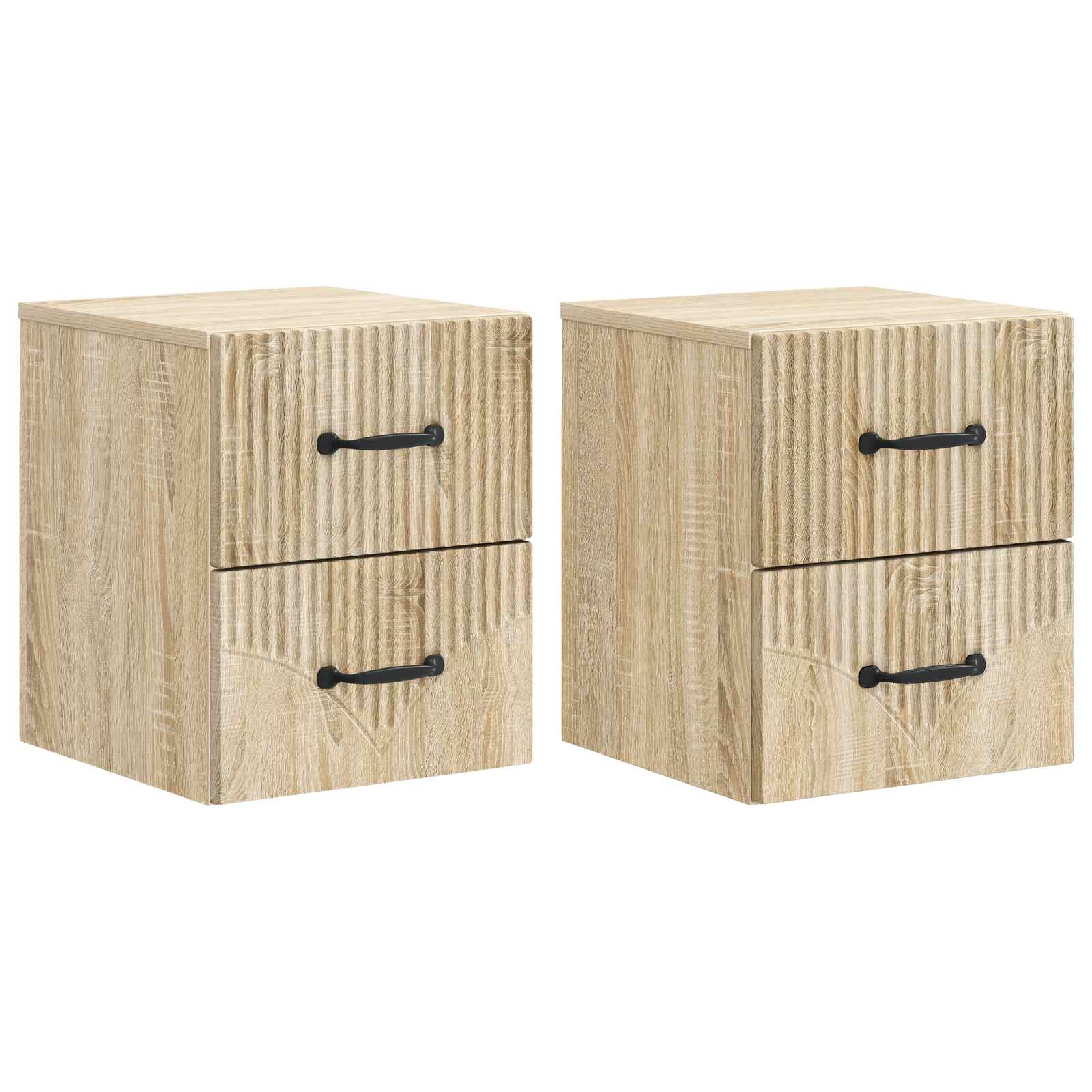 Wandmontierter Nachttisch 2 pcs Sonoma-Eiche 34,5 x 33 x 40 cm