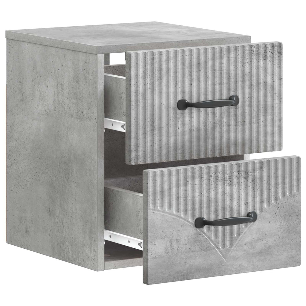 Wandmontierter Nachttisch Betongrau 34,5 x 33 x 40 cm