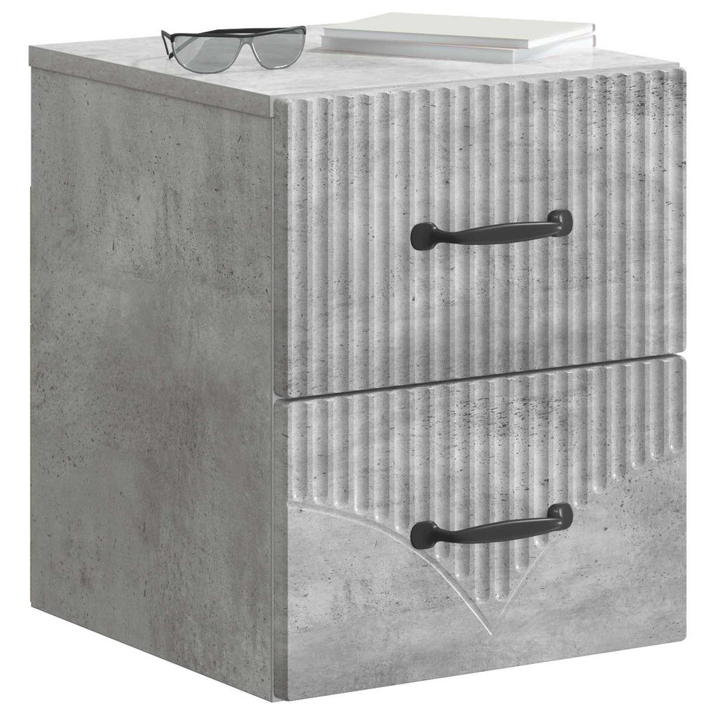 Wandmontierter Nachttisch Betongrau 34,5 x 33 x 40 cm