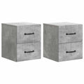 Wandmontierter Nachttisch 2 pcs Betongrau 34,5 x 33 x 40 cm